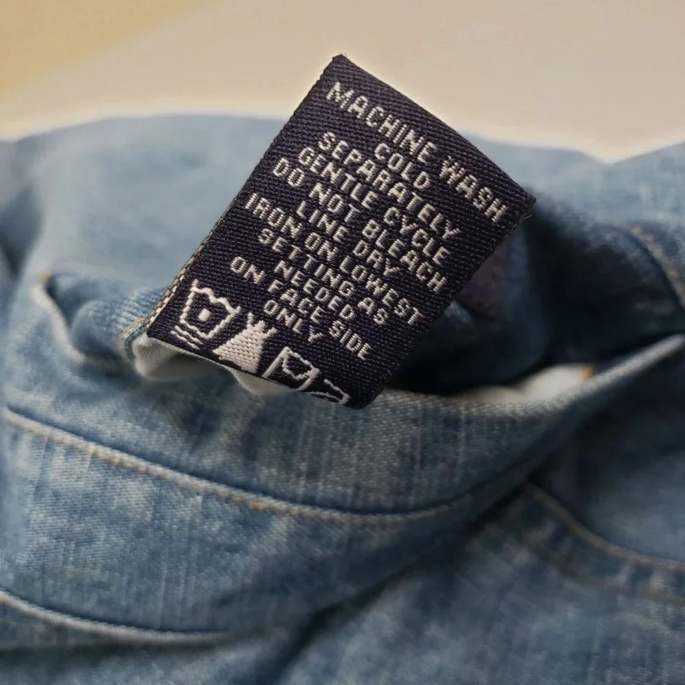 Denim & Co Womens Reversible Denim Vest Button Jacket Faux Fur Size Large - Picture 8 of 10